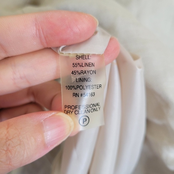 NEW Calvin Klein Khaki Tan Pleated Sleeveless Career Linen Dress Size 12 - Picture 11 of 13